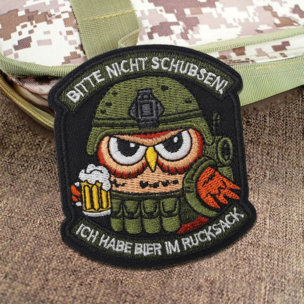 Parche militar bordado con velcro para mochila táctica
