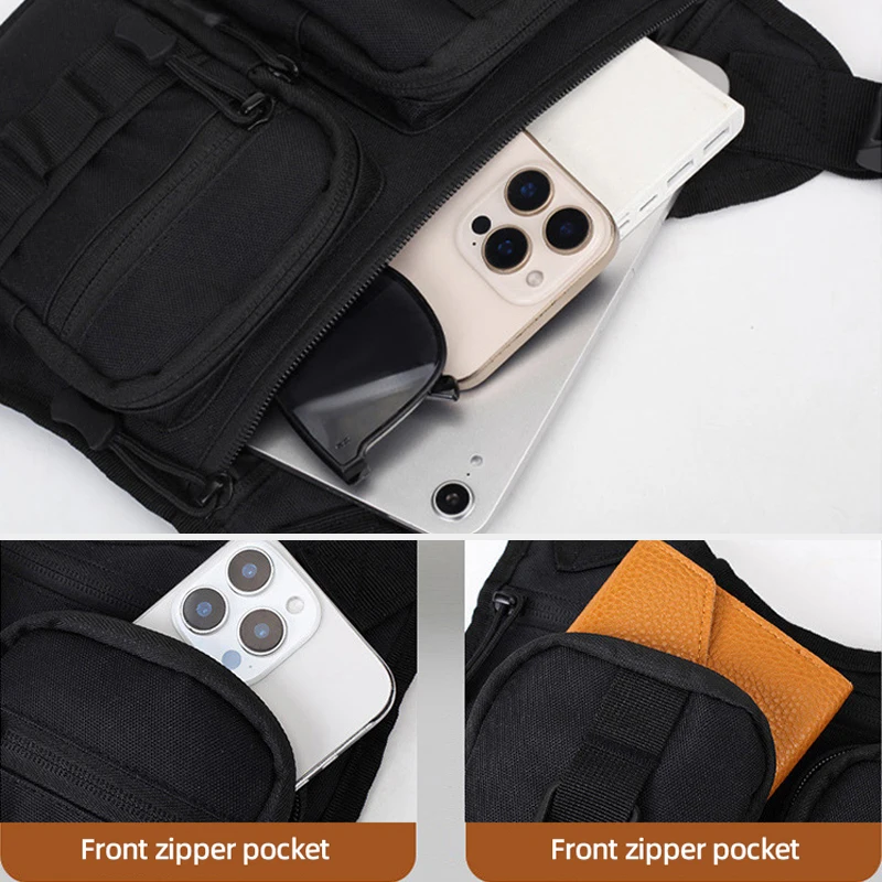 Bolsa táctica MOLLE para chaleco, organizador de pecho con bolsillos - imagen 3