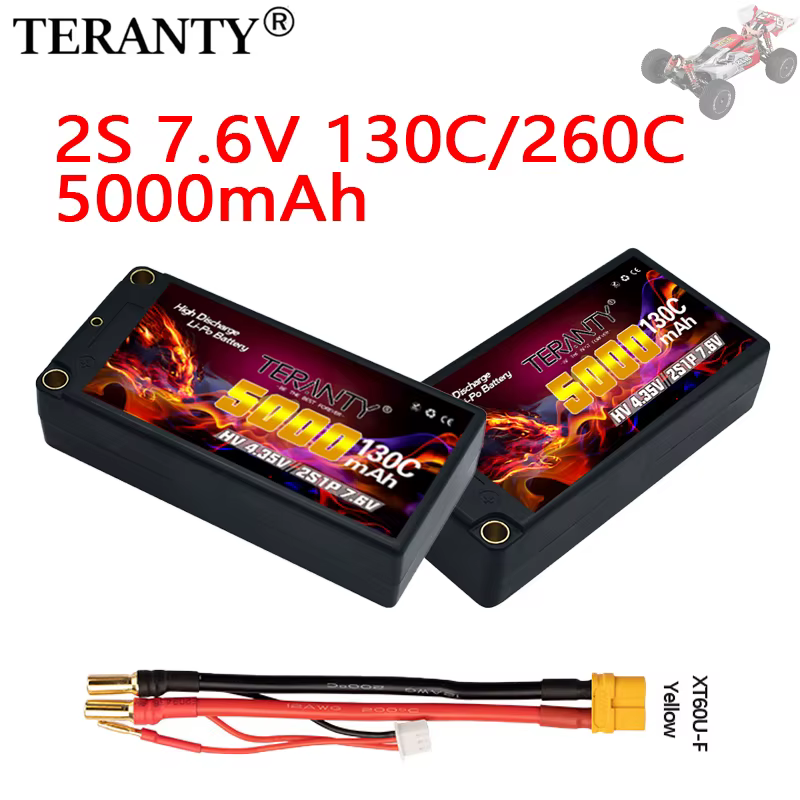 Batería LiPo TREANTY 2S 7.6V 5000mAh vista frontal