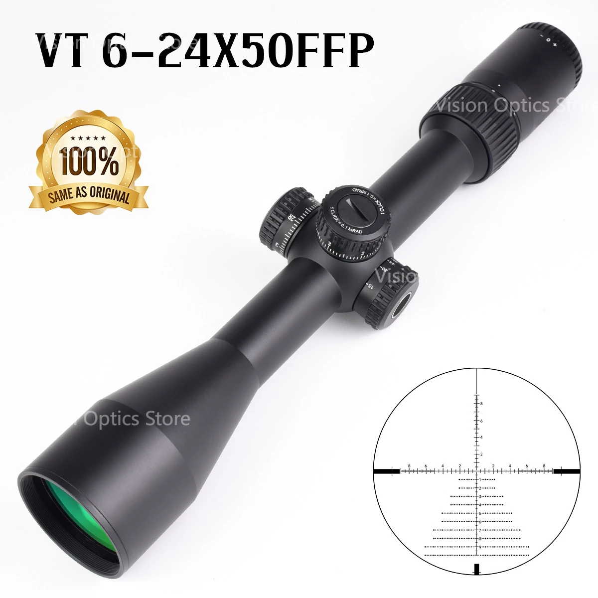 VT Optics Visor táctico FFP MRAD de precisión para rifle