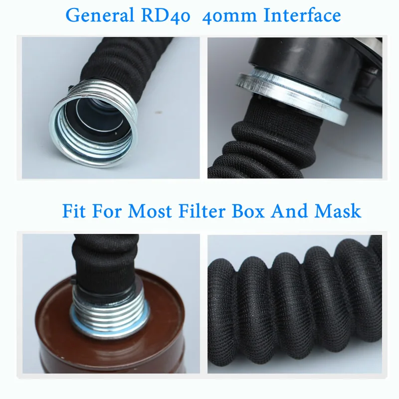 Manguera RD40 para máscara gas 3M 6800 – Goma flexible profesional - imagen 4