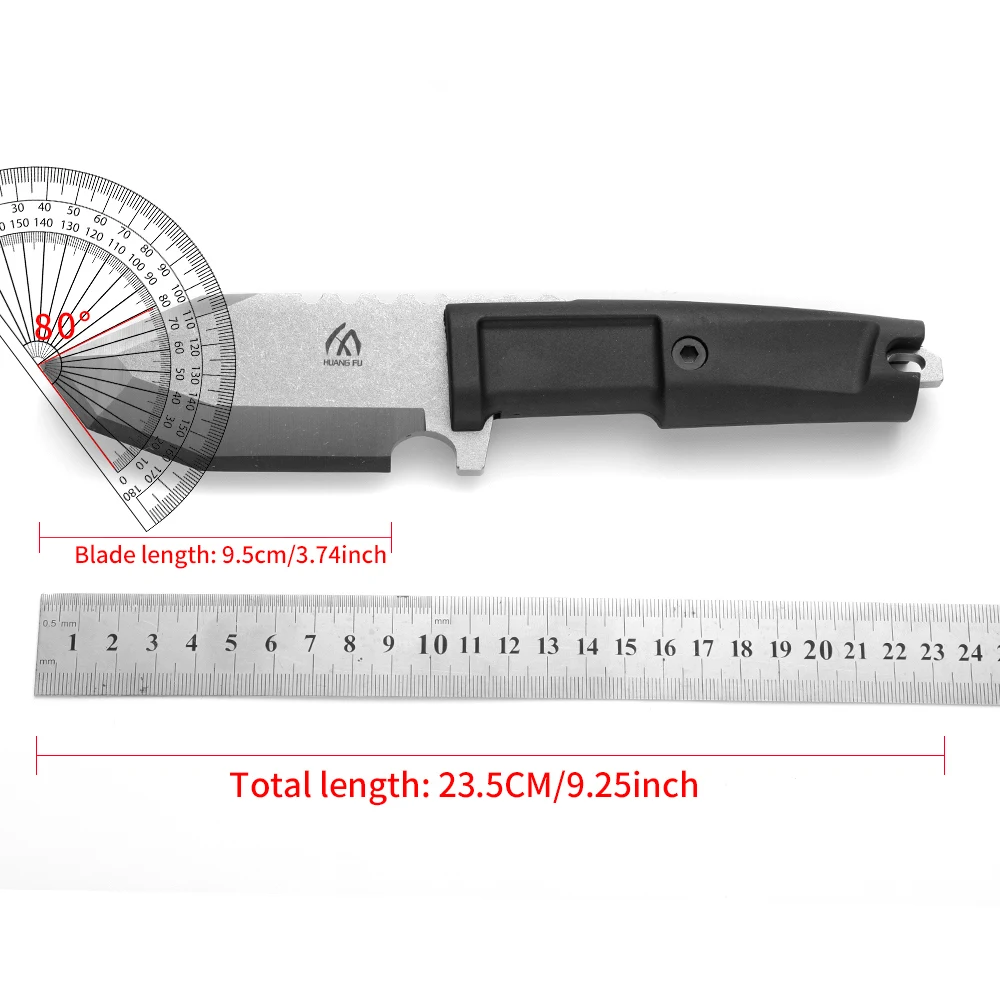 Cuchillo fijo táctico para outdoor con funda resistente camping - imagen 4