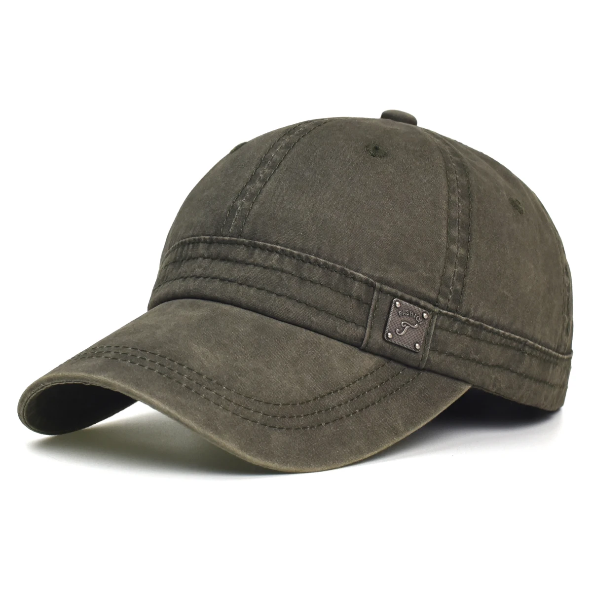Gorra de algodón lavada estilo camionero, perfil bajo