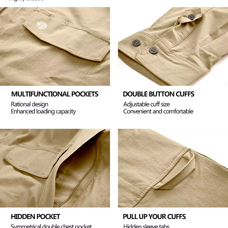 Camisa táctica larga de combate ripstop bolsillos MOLLE para hombre - imagen 5