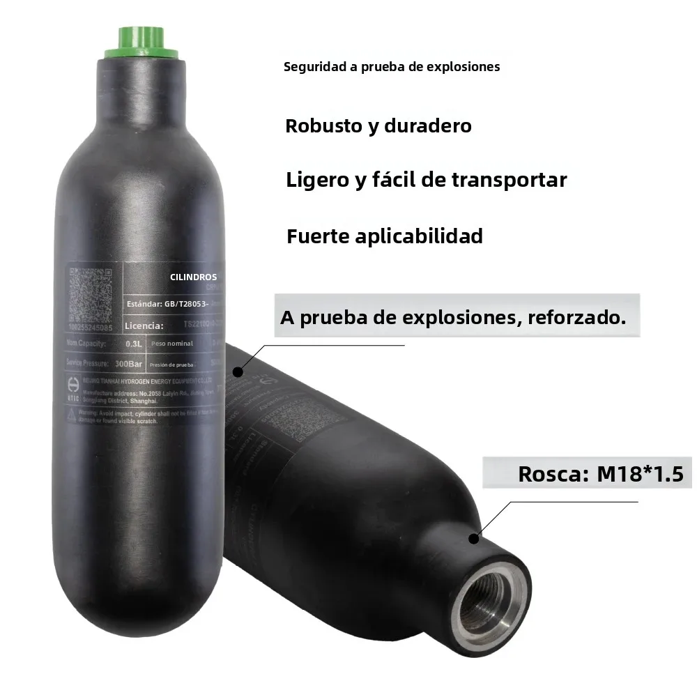 Botella de buceo de fibra de carbono mate HPA, alta presión - imagen 2