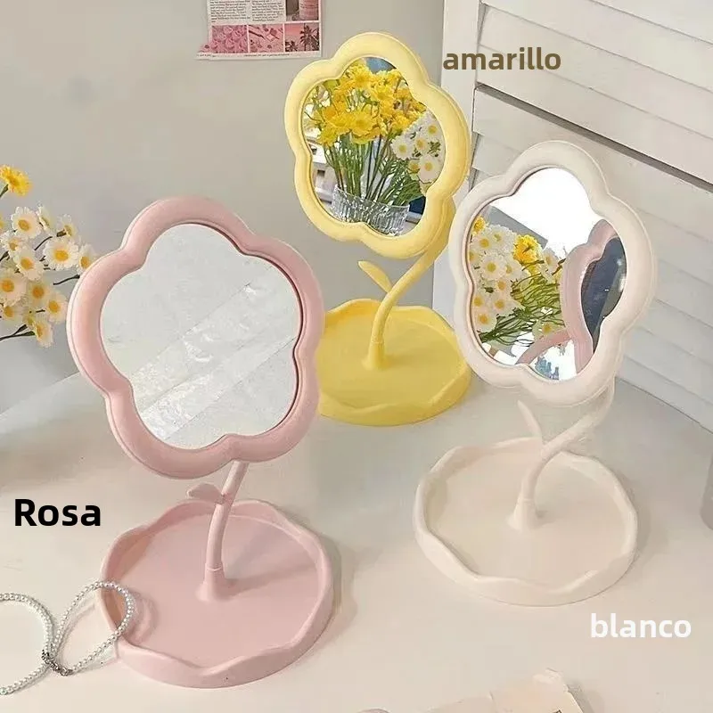 Gao Yan Espejo de escritorio floral decorativo para dormitorio - imagen 3
