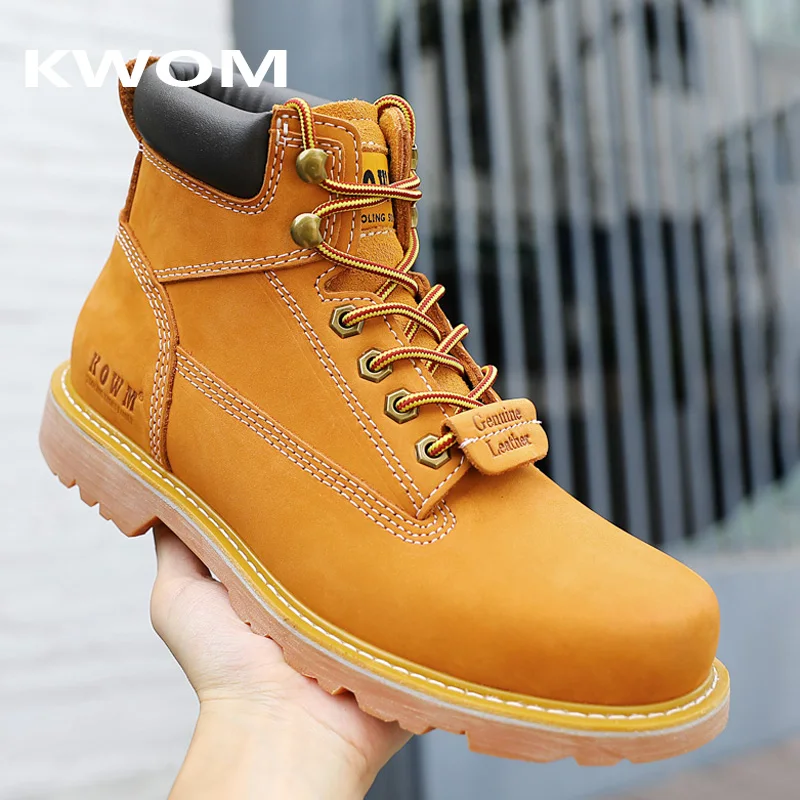 KOWM Botas de senderismo piel vaca hombre trekking montaña caza - imagen 2