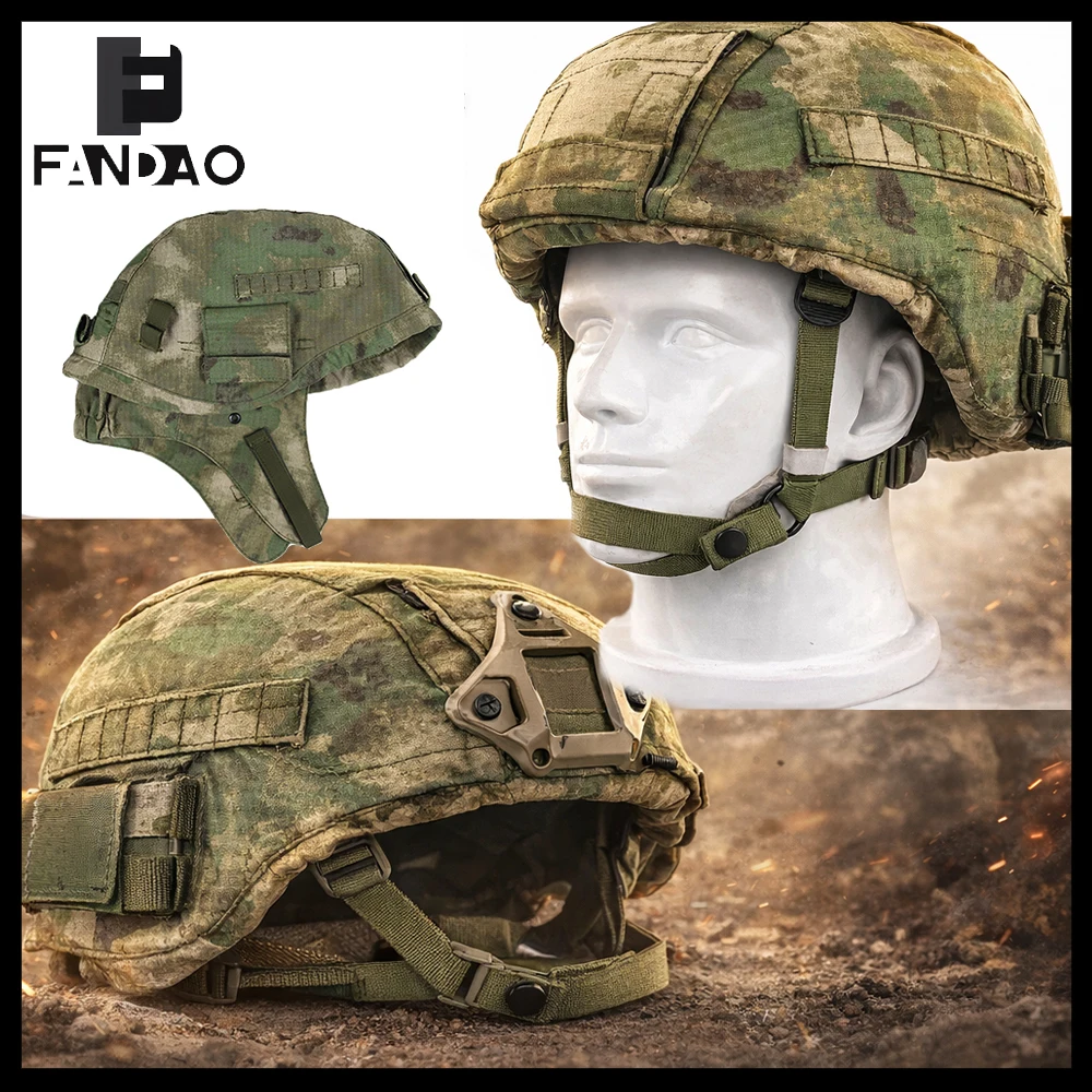 Funda táctica para casco camuflaje verde antiviento con orejeras - imagen 2