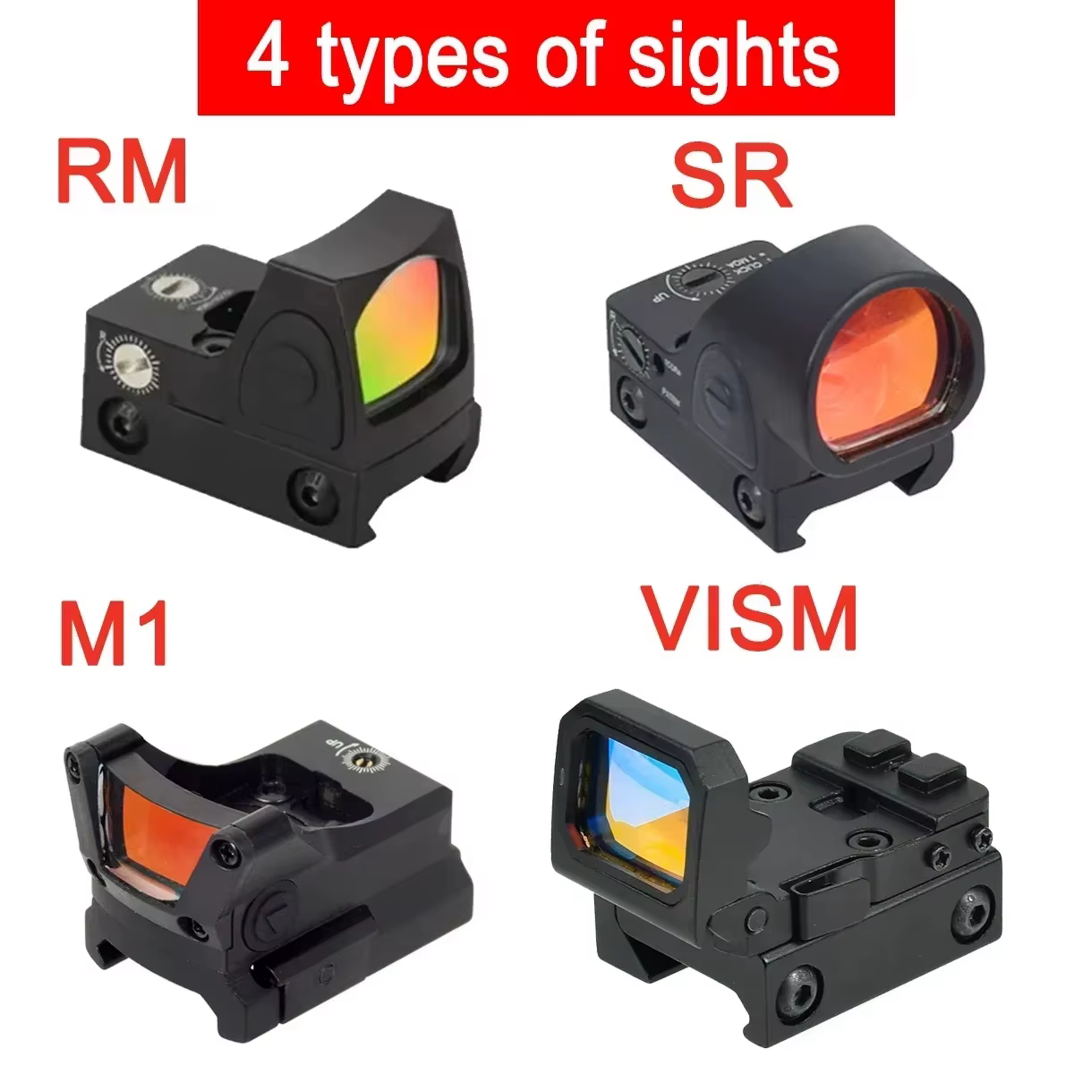 Visor de punto rojo VISM SR M1 para Glock 17 con raíl Picatinny - imagen 3