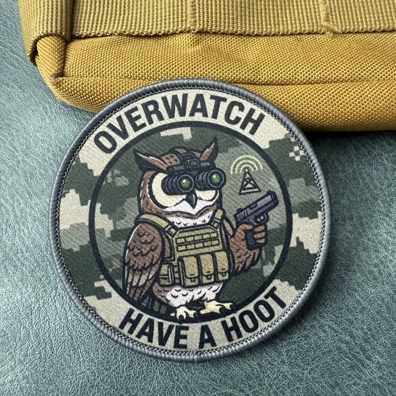 Parche táctico búho con velcro – distintivo militar para mochila - imagen 2