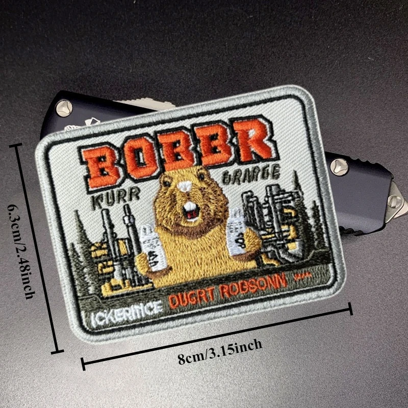 Parche táctico bordado BOBR KURWA con gancho para uniforme - imagen 4