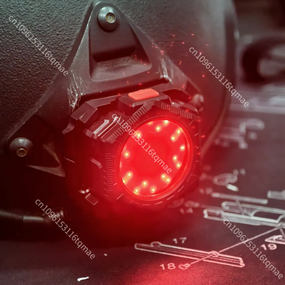 Linterna para casco táctica blanca y roja, luz de advertencia - imagen 4
