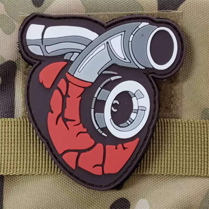 Parche táctico PVC turbina con velcro para chaleco y mochila militar - imagen 4