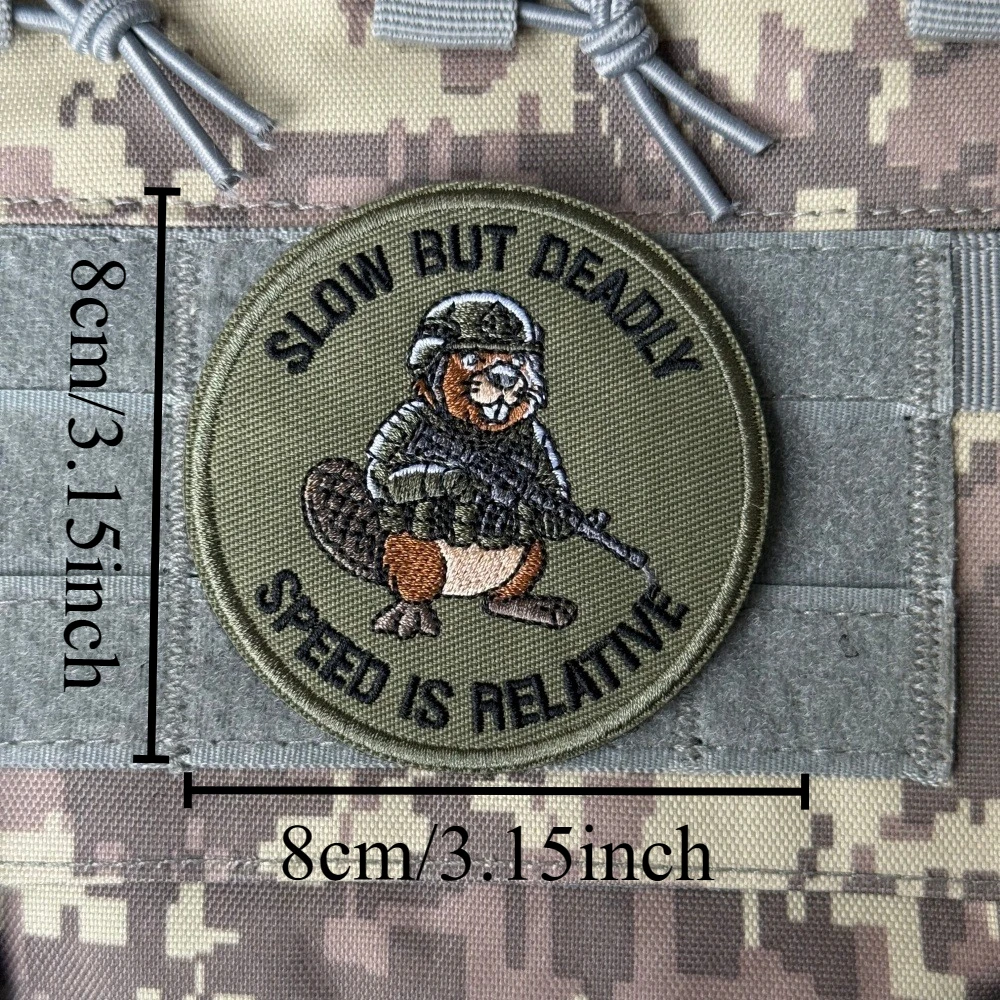 Parche bordado Beaver insignia moral gancho y bucle militar