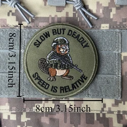 Parche bordado Beaver insignia moral gancho y bucle militar
