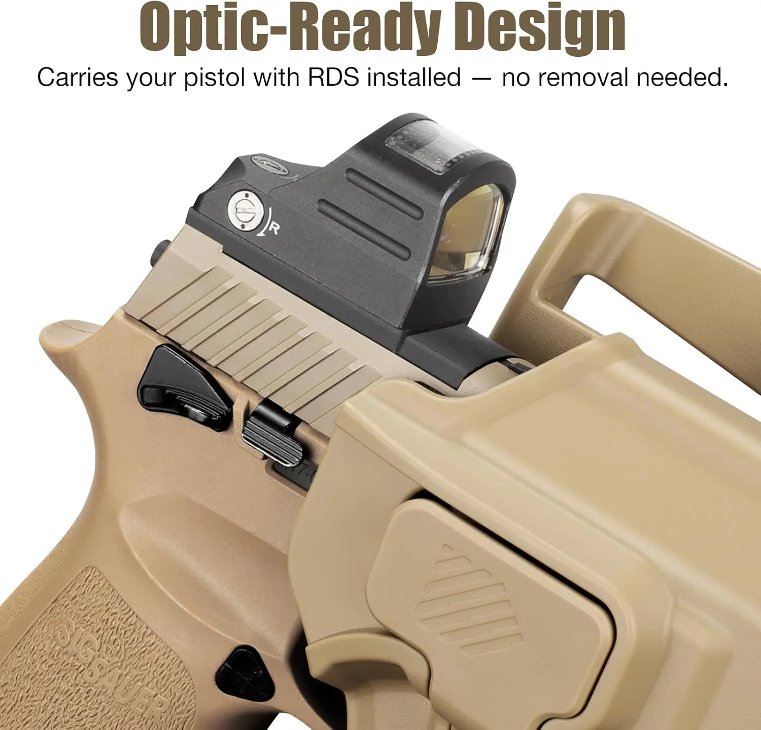 Funda táctica OWB polímero desert - Sig P320, Glock 17 - imagen 2