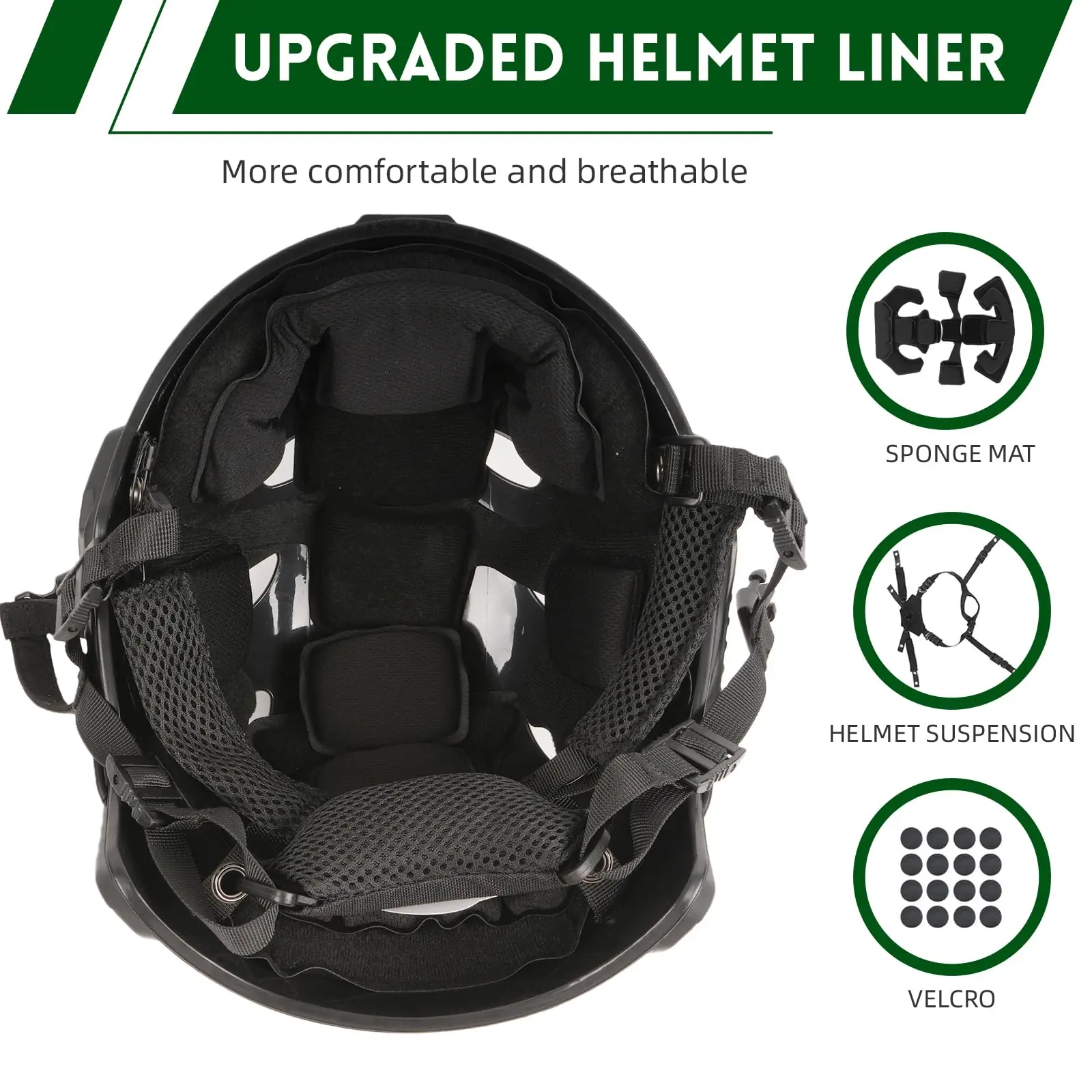 Casco táctico ajustable para airsoft con bolsa de contrapeso y funda - imagen 4