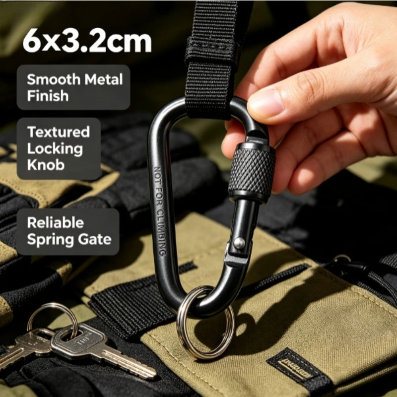Mosquetón de aluminio en D con cierre de seguridad para mochila - imagen 4