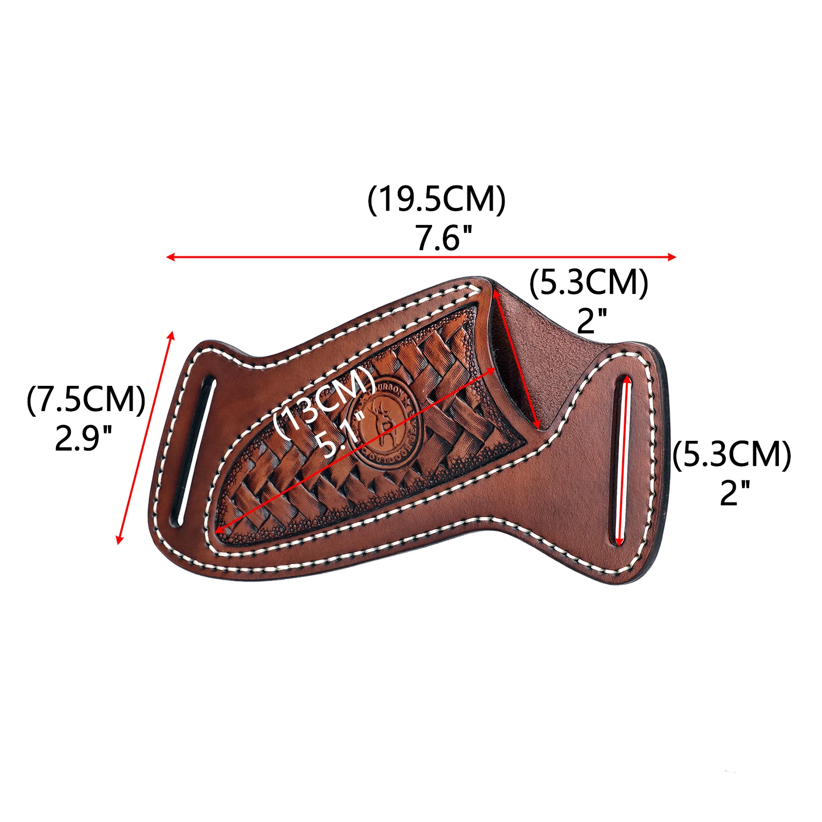 Tourbon funda de cuchillo hoja fija cuero marrón con cinturón - imagen 4