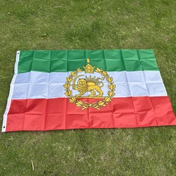 Bandera de Irán con León histórico y corona Pahlavi