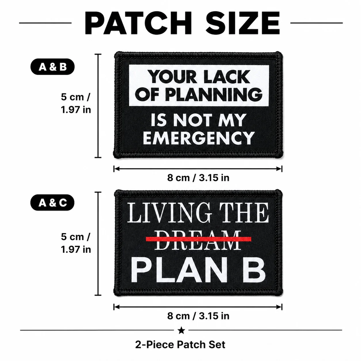 Parche táctico de moral Plan B para mochila o chaleco - imagen 2