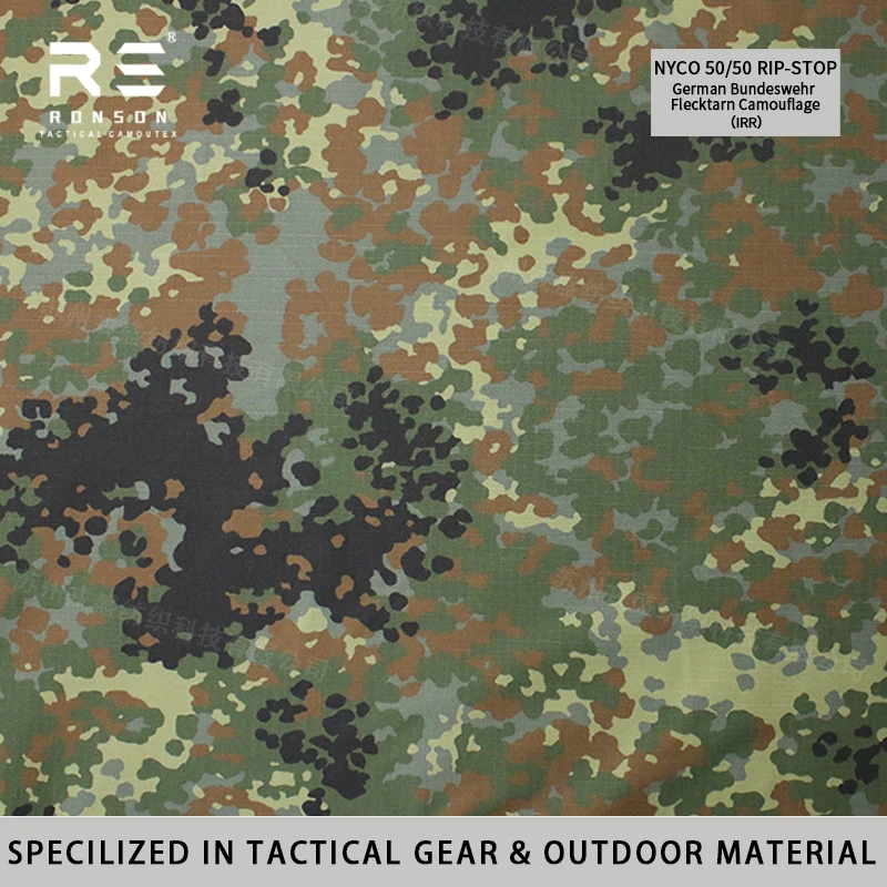Tela táctica NYCO ripstop Flectarn camuflaje alemán para uniformes