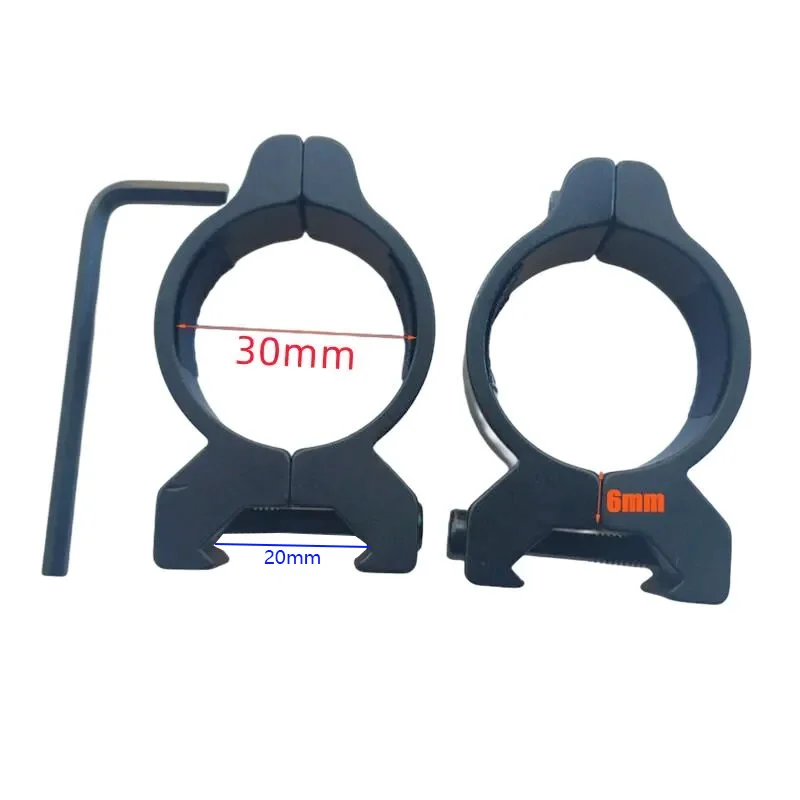 Anillos de montaje 30mm para visor con riel 20mm tipo Picatinny - imagen 3