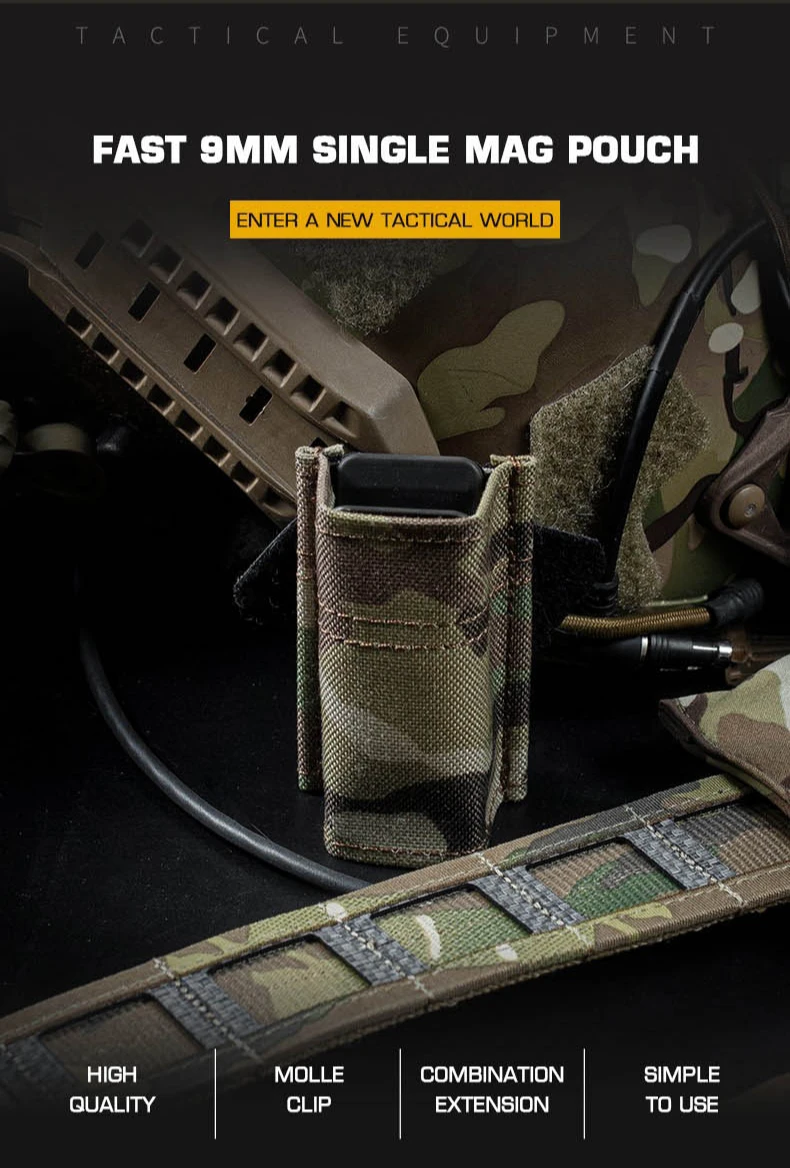 Funda táctica MOLLE para cargador 9MM con inserto Kydex