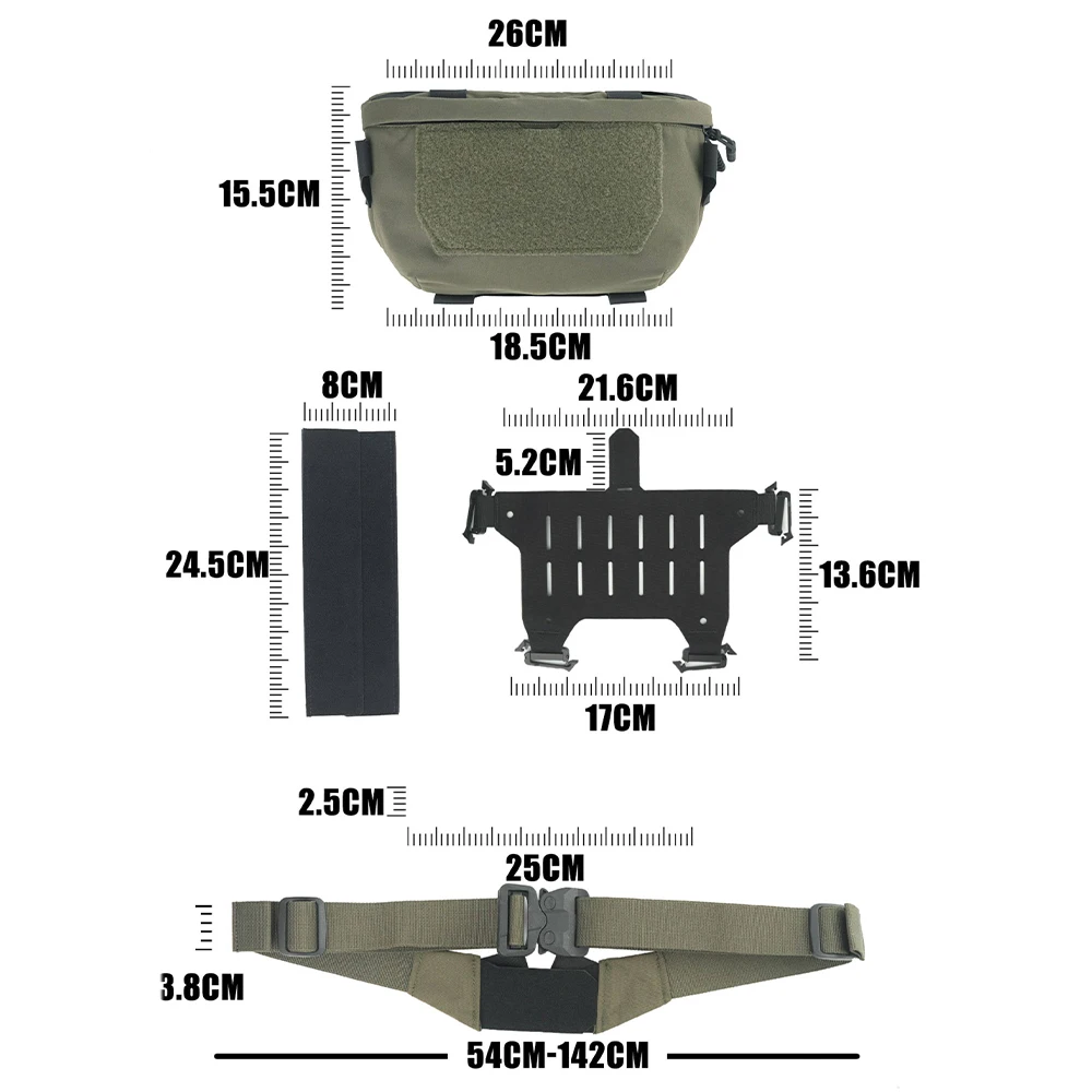 Riñonera táctica MOLLE EDC unisex, bolsa pecho multifunción ajustable - imagen 5