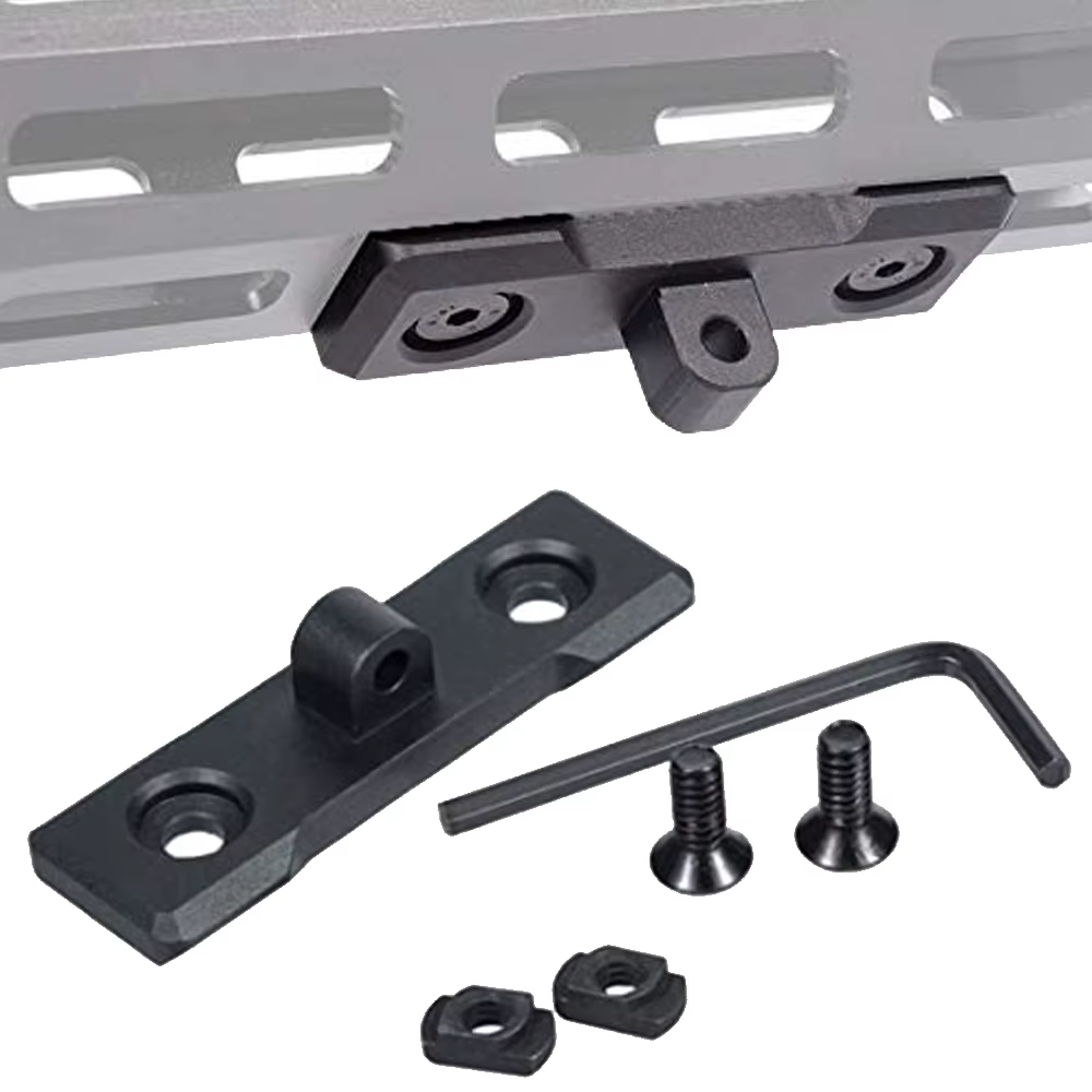 Adaptador M-LOK mejorado de montaje bajo compatible con aluminio negro - imagen 5