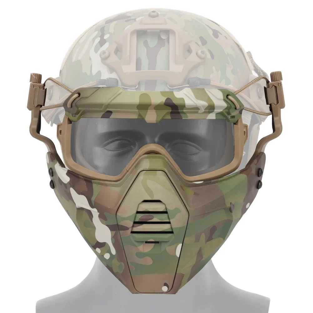 Máscara táctica de combate con gafas balísticas para casco utilitario - imagen 2