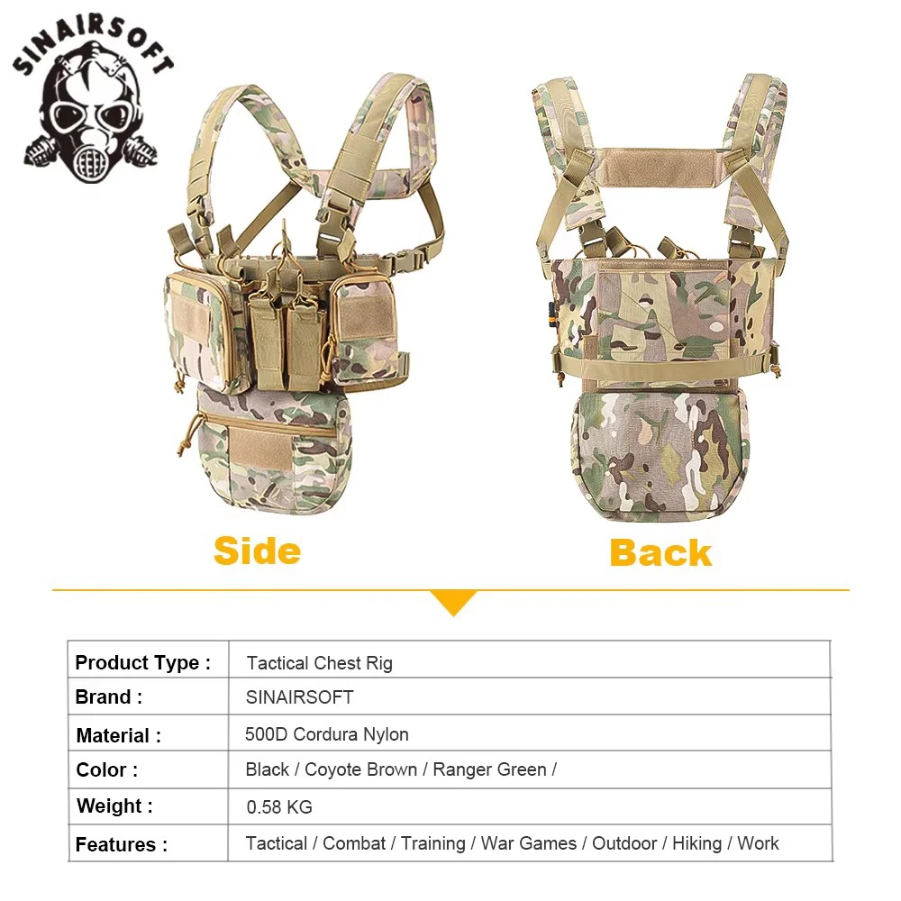 SINAIRSOFT Chaleco Táctico MOLLE para Airsoft y Outdoor - imagen 5