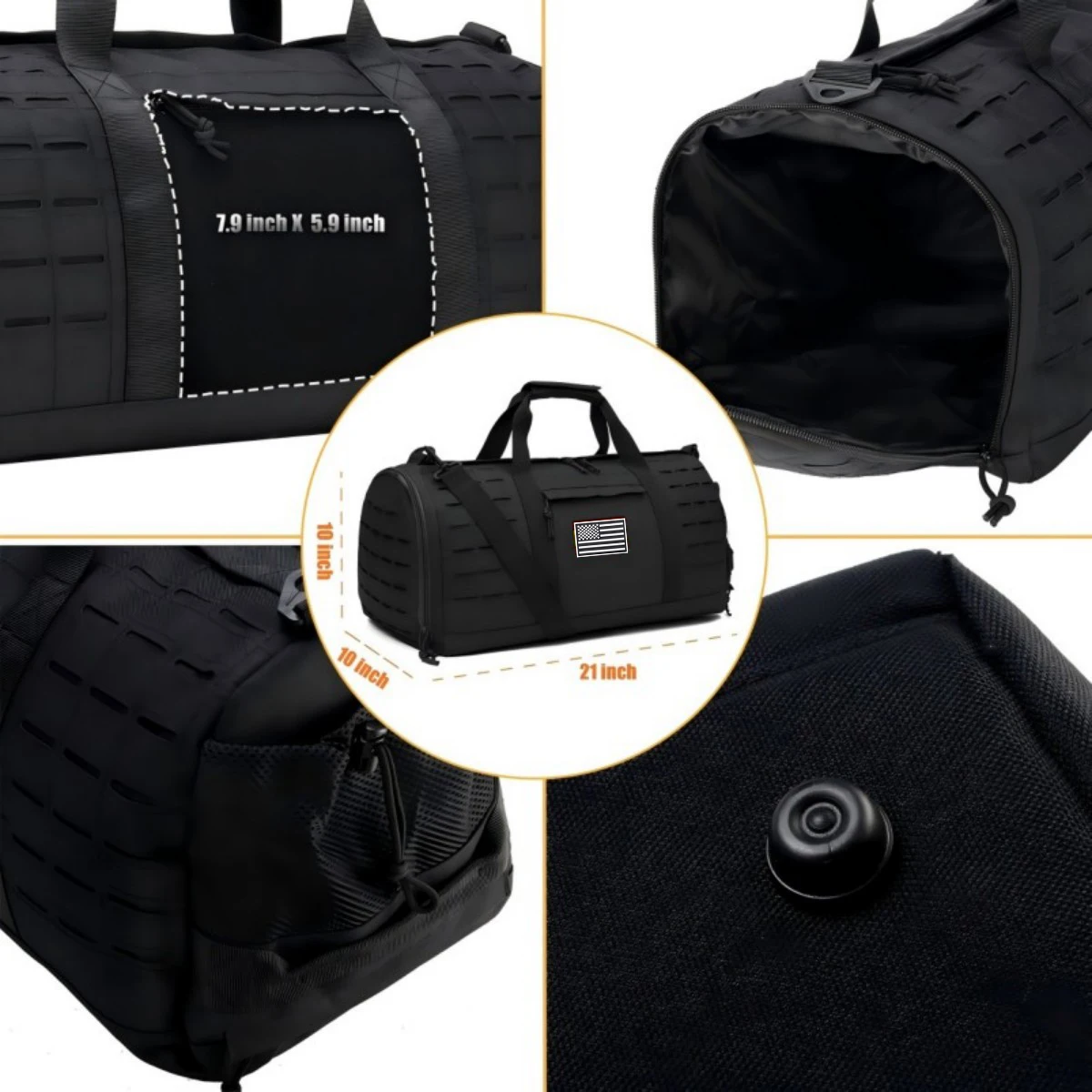 Bolsa táctica de viaje con bolsillo para calzado y deporte - imagen 2