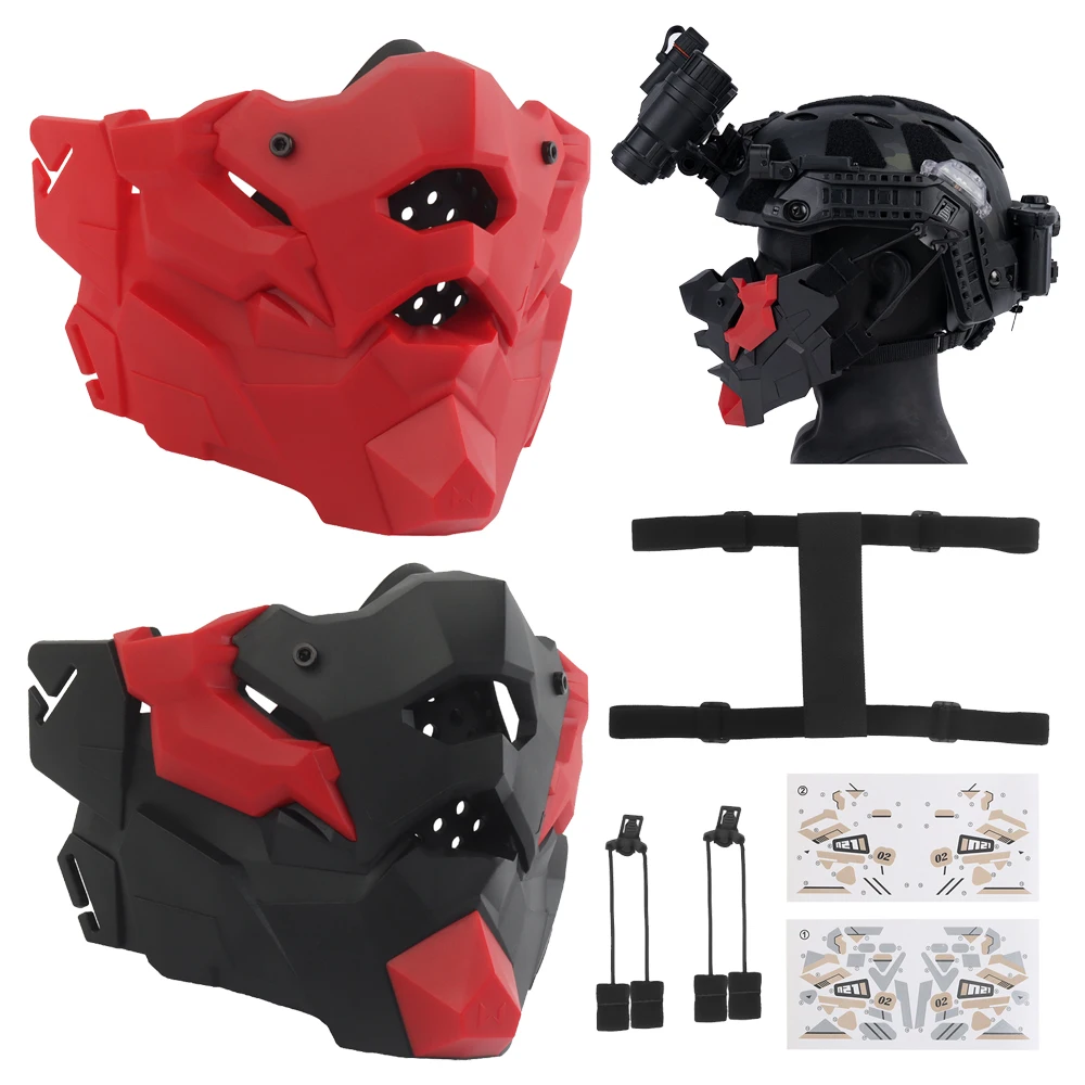 Máscara mecánica Demon Plates para Halloween y cosplay táctica