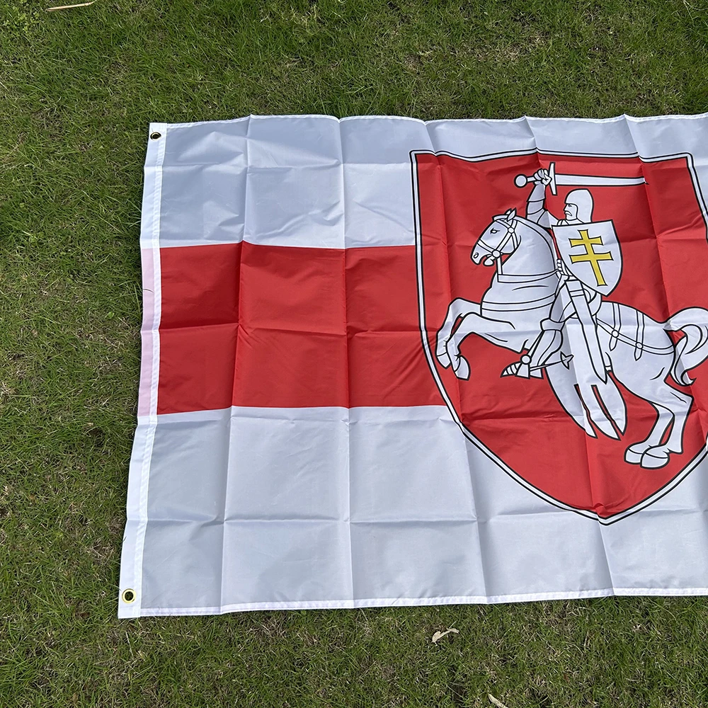 Bandera Bielorrusia poliéster con escudo para exterior e interior - imagen 3
