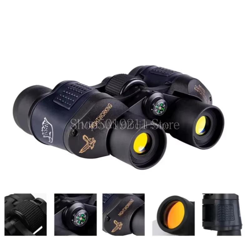 Binoculares Bak4 Prism HD largo alcance lente óptica para caza