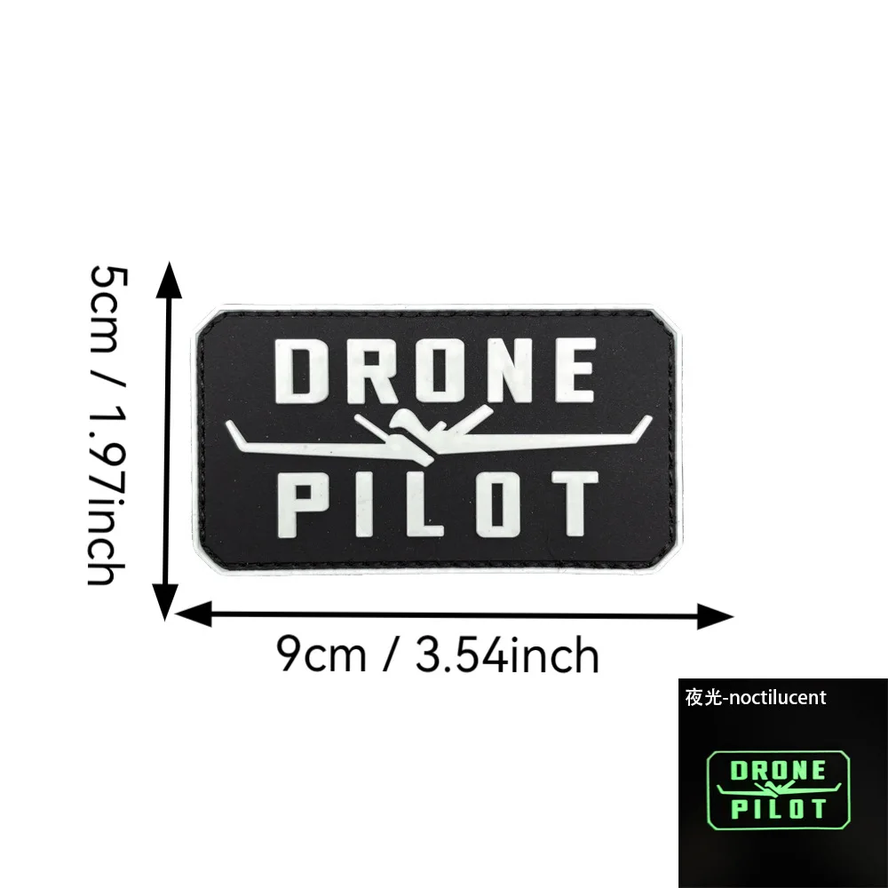 Parche táctico luminoso PVC piloto de drones con gancho - imagen 4
