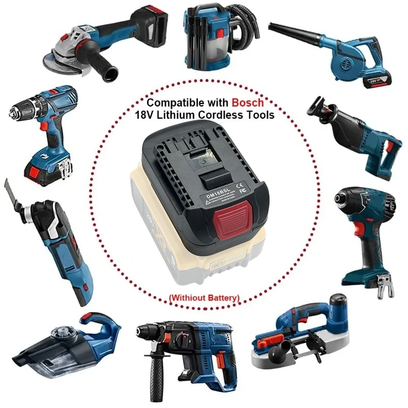 Adaptador de batería Bosch 18V para Dewalt 20V y Milwaukee 18V - imagen 3