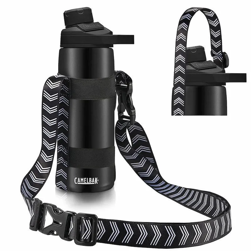 Funda aislante para botella de agua con correa cruzada diagonal