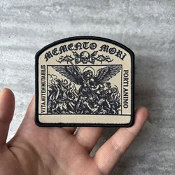 Parche táctico bordado Memento Mori San Miguel con velcro