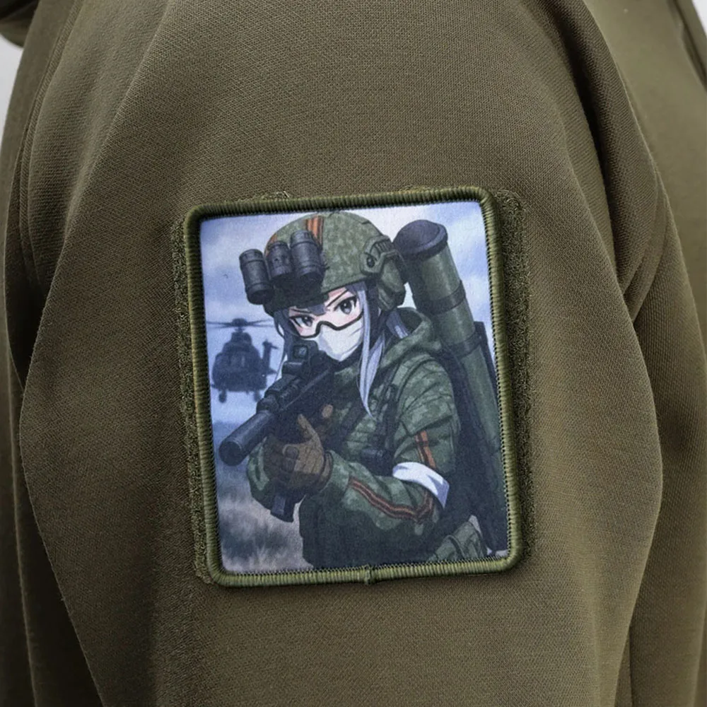 Parche moral anime chica meme gancho y bucle táctico para mochila - imagen 2