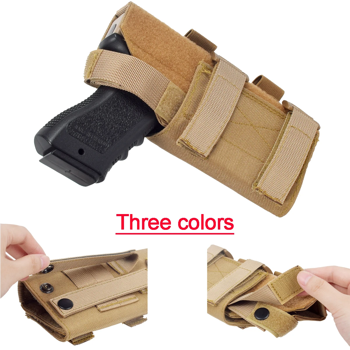 Funda táctica nailon pistola MOLLE modular derecha para M9 y Glock