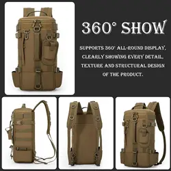 Mochila de pesca impermeable con soporte para caña, gran capacidad