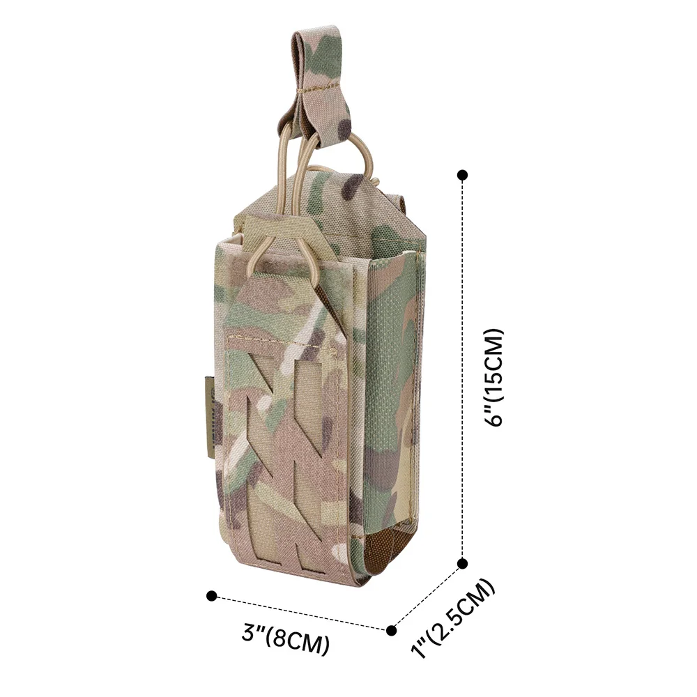 Bolsa táctica Molle vista frontal con sistema de apertura