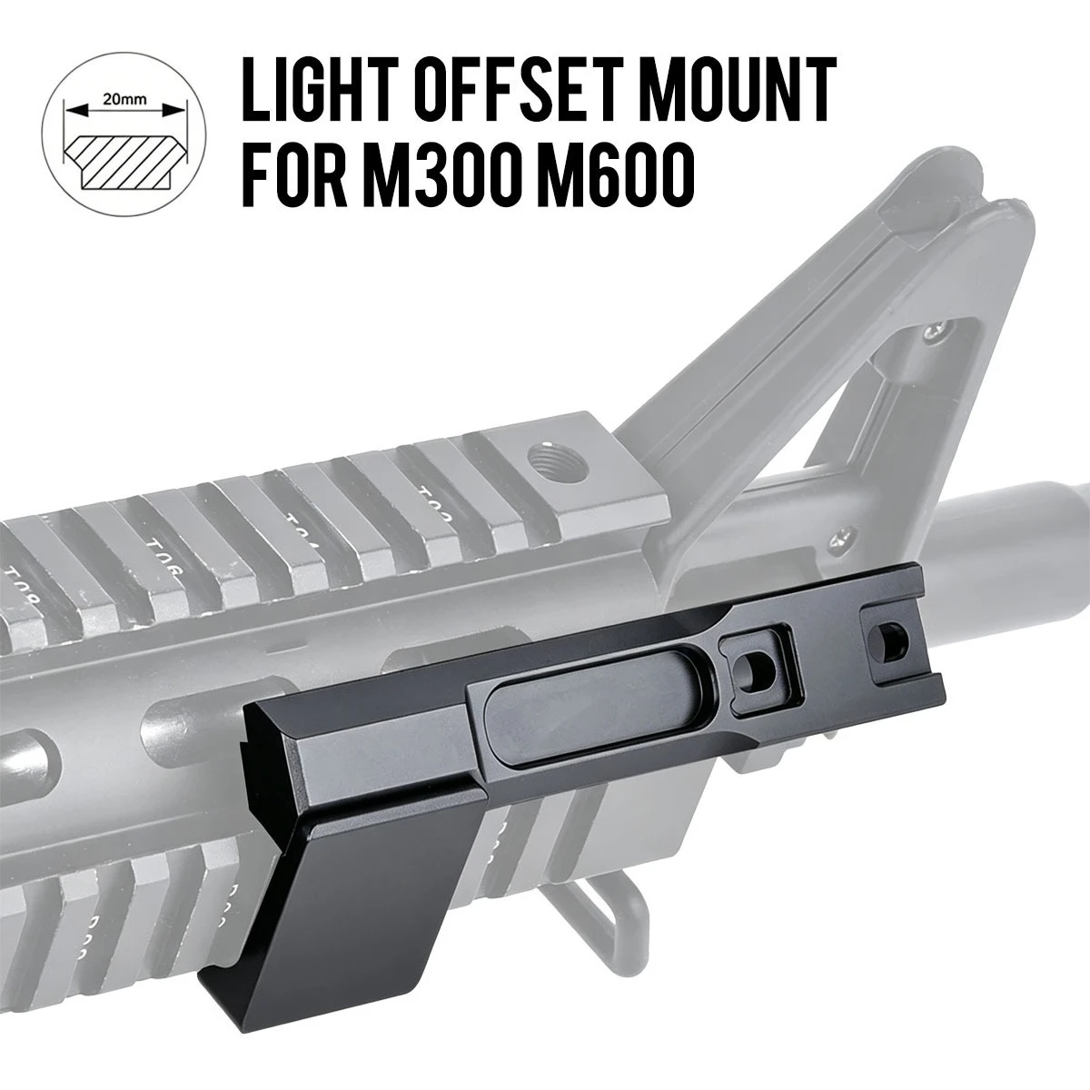 Base lateral Scout Light Surefire M300 M600 M-LOK KeyMod Picatinny - imagen 3