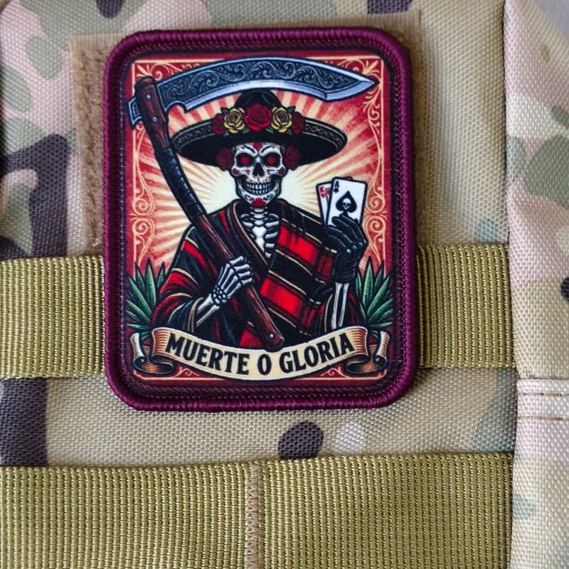 Parche táctico calavera Muerte o Gloria para chaleco y mochila - imagen 4