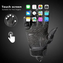 Guantes tácticos táctiles de dedo completo – Cuero PU para combate Airsoft