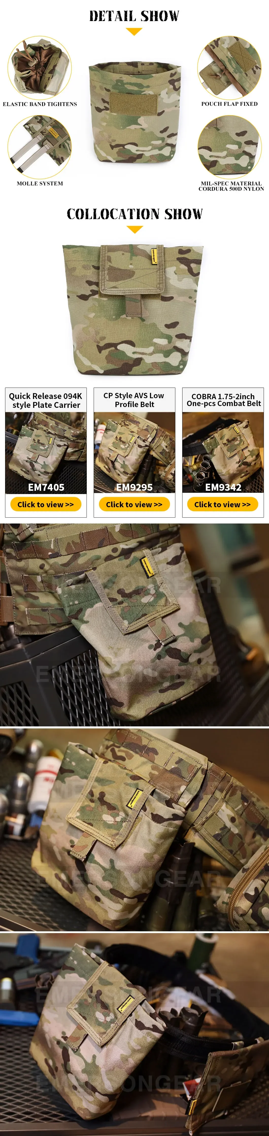 Detalle del cierre velcro y cuerpo rígido