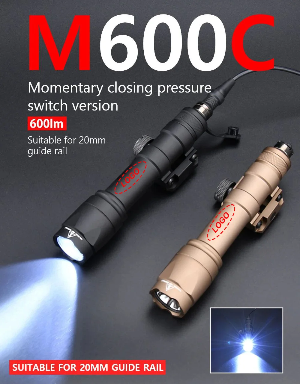 Linterna táctica Surefire Scout M600 M300 para AR15 y caza - imagen 5