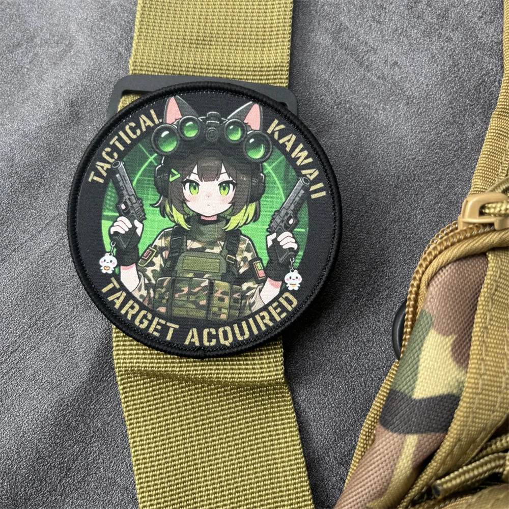 Militaire parche táctico bordado gancho y lazo motivo chica